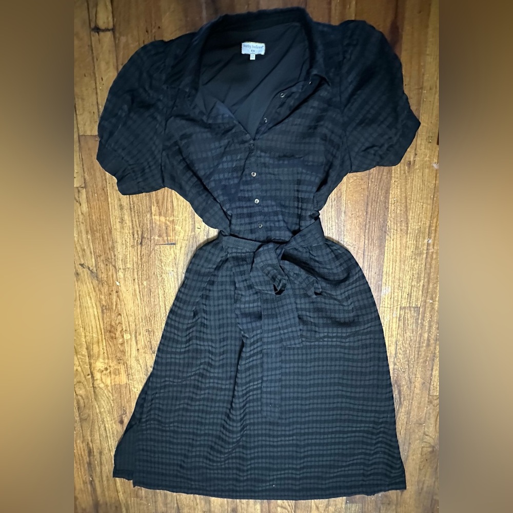 Kathy Ireland Black Checkered Dress
